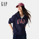 Gap女裝2025春季新款美式膠印logo連帽衛(wèi)衣經(jīng)典款休閑外套761039 海軍藍(lán) M (165/84A)亞洲尺碼