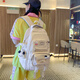 叢林?zhù)B兒童書(shū)包女生兩件套高中背包小學(xué)生初中生2025新款字母雙肩包包 米白色單包【1套掛件徽章】