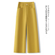 高腰藏青色闊腿褲女秋季2025新款高端休閑九分褲小個(gè)子窄版直筒褲 鵝黃色 L (28) 建議105-115斤