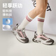 探路者（TOREAD）?？?兒童運動鞋男女中大童鞋秋冬季款減震紐扣跑鞋 水粉棕色 37