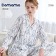 DOMIAMIA月子服孕婦夏季薄款產(chǎn)后哺乳寬松睡衣側(cè)邊開口孕婦裝兩件套 紗布套裝-春日宴野(含哺乳口) M碼【推薦100-120斤】