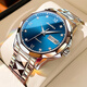 勞力士王子正品瑞士手表男士全自動(dòng)機械表超薄2025新款名牌商務(wù)防水夜光男表 標配版-本色藍面