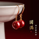 銀千惠925銀小圓滿耳墜女士朱砂耳環(huán)時尚520情人節(jié)生日禮物送女友老婆 圓滿耳環(huán)+七倉配送+當/次日達 紀念日禮物
