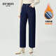 深呼吸DEEP BREATH女裝2025新款高腰直筒加絨保暖休閑牛仔褲女A100432 深藍 M (3)