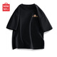 名創(chuàng  )優(yōu)品（MINISO）短袖男夏季休閑簡(jiǎn)約純棉t恤學(xué)生正肩寬松潮流圓領(lǐng)體恤 黑 M