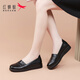 紅蜻蜓品牌中老年媽媽鞋平底單鞋女軟底女鞋老人皮鞋女WTB152621黑色35