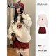 艾美琦美（AIMEIQIMEI）復(fù)古毛巾繡小熊套頭毛衣女寬松顯瘦2025新款春秋連衣裙短裙套裝女 套裝 S