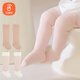 貝瑞加（Babyprints）嬰兒襪子2雙春秋長筒襪0-6個月男女寶寶過膝松口襪柔軟透氣 粉XS