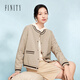 菲妮迪（FINITY）【新春】短外套2025春季新款簡(jiǎn)約氣質(zhì)圓領(lǐng)外搭休閑上衣女 卡其色 L