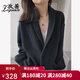 孜茜羊毛衫開(kāi)衫女復(fù)古女裝100%純羊毛翻領(lǐng)加厚毛衣寬松外套針織衫 灰色 XL