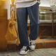 馬登工裝美式休閑立體剪裁衛褲垂墜百搭寬松直筒束腳運動(dòng)長(cháng)褲男春 錫器灰 【垂感老錢(qián)楓褲子/今年流行/男生通勤衛褲】 L