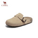 駱駝（CAMEL）勃肯鞋女質(zhì)感牛皮休閑鞋隨性低跟淺口單鞋 L25S700038 杏色 38