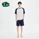 松山棉店小輕松睡衣套裝莫代爾棉夏季薄款短袖家居服男士-灰色XL