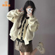 派吉鯊美式棒球服外套女春秋2025新款秋冬季加厚小個(gè)子韓系短款?yuàn)A克上衣 【奶白色】【初秋裝2024新款美式 S 40/45kg