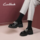 Carl Beck品牌樂福鞋女厚底百搭英倫風2024春季小皮鞋松糕單鞋漆皮大碼女鞋 黑色 39 245mm