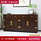 鈞禾中式餐邊柜老榆木四門(mén)邊柜復(fù)古餐廳柜全實(shí)木儲(chǔ)物柜古典雕花門(mén)廳柜 四門(mén)牡丹邊柜【180*42*92cm】