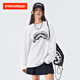 SPRAYGROUND2025春款涂鴉鯊魚(yú)嘴長(cháng)袖T恤男女寬松圓上衣情侶款打底衫 白色 M