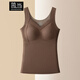 簡(jiǎn)當秋冬新款無(wú)痕保暖馬甲帶杯墊貼片免穿文胸加厚打底背心上衣女3432 咖色 XL 【125-150斤】