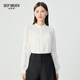 深呼吸DEEP BREATH女裝通勤立領(lǐng)水滴袖套頭襯衫襯衣女A301579 白 M (3)