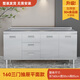 際客帆304整體全不銹鋼白鋼廚房櫥柜組合簡(jiǎn)易灶臺(tái)一體儲(chǔ)物收納碗柜家用 加厚304不銹鋼160cm三抽平面款