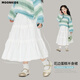 愛邁尼 AMENCL女童a字裙春裝長(zhǎng)裙白色2025新款兒童半身裙春季中長(zhǎng)款蛋糕裙子潮 4406白色長(zhǎng)裙 150 cm