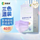 泰恩康一次性滅菌級醫用口罩 莫蘭迪彩色男女潮流個(gè)性口罩醫用獨立包裝 彩虹冰淇淋三色混裝40只/盒