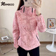 Simboo單層沖鋒衣女款印花冬季戶外防風(fēng)保暖登山滑雪服休閑風(fēng)衣夾克外套 ZT6266迷彩粉色-女 M