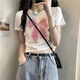 多想余短袖女白色t恤上衣新款2025年小個子緊身高腰短t辣妹洋氣修身夏季 粉色蝴蝶結(jié)短袖 XL 【建議106-120斤】