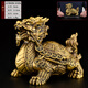 黃銅龍龜擺件一對(duì)銅制八卦金錢龍頭龜神獸客廳玄關(guān)辦公室裝飾大號(hào) 16號(hào) 銅金錢八卦龍龜+送底座+五