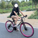 夢(mèng)宇飛變速死飛自行車(chē)男女款學(xué)生自行車(chē)活飛雙碟剎輕便公路賽車(chē)24速 變速60刀黑桃紅
