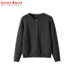 LOVER RUCCI100%純棉開(kāi)衫毛衣外套女冬加厚短款長(cháng)袖全棉線(xiàn)秋冬灰色女士針織衫 碳灰色 2XL 【125-135斤】