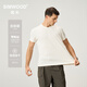 SIMWOOD/簡(jiǎn)木男裝【合體版】170g華夫格網(wǎng)眼吸濕速干短袖T恤男SO120124 象牙白 L (建議126-140斤)