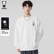 HIPANDA衛衣男秋季圓領(lǐng)套頭潮牌硅膠印花百搭休閑長(cháng)袖上衣白色2XL