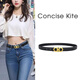 CONCISE KITE【禮盒裝】官方皮帶女士牛皮西裝連衣褲裙帶CK輕奢腰帶女 黑色 105cm （帶寬2.3cm)