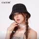 CACUSS帽子女春夏遮陽帽戶外水桶帽顯臉小盆帽漁夫帽女 黑色