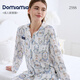 DOMIAMIA月子服產婦寬松大碼孕婦哺乳睡衣家居服套裝夏季薄款產后媽媽裝 紗布套裝-春日宴野(不含哺乳口) L【推薦120-140斤】