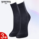 寓美薄款精棉松口情侶襪2479 男女春秋寬口防勒簡(jiǎn)約純色吸汗透氣商務(wù) 深上青 /男24-26cm/ 3雙