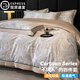 水星系列家紡輕奢高端160s純棉四件套高級感長(cháng)絨棉全棉床笠單被套 升級款：A類(lèi)不掉色*艾瑞爾-淺灰*送 床單款 適用1.8m床四件套*被套2x2.3m