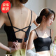 JERRIE MOCK隱形交叉美背內(nèi)衣女夏季薄款無(wú)痕文胸罩一體式抹胸外穿露背心 黑色 M【建議95-115斤】