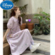 迪士尼（Disney）13少女娃娃領(lǐng)碎花連衣裙夏季12歲大童15初中學(xué)生裙子仙女超仙森系 香芋紫 170 M 【建議75-100斤】