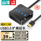 山澤 USB分線器 3.0高速4口HUB擴展塢集線器 筆記本電腦一拖四轉(zhuǎn)換器延長線接口 黑色【USB3.0分線器】-1.5米 HUB02
