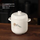 洛威景德鎮骨瓷雙耳純白碗燕窩海參隔水燉盅瓦罐陶瓷蒸雞蛋碗帶蓋家用 江山如畫(huà)中號燉盅（550ml）