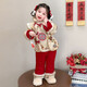 鸞雀翔一周歲衣服女寶寶加絨套裝冬季3歲女童裝2024年新款兒童服裝女孩 紅色國風(fēng)盤(pán)扣年服套裝 100 建議身高90-100 體重24-30斤