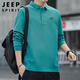 JEEP SPIRIT吉普長(cháng)袖T恤男士POLO打底衫春夏季寬松商務(wù)翻領(lǐng)上衣服潮流體恤