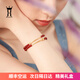 JINGXINGFU 紅瑪瑙手鏈女紅玉髓雙層簡約氣質(zhì)款手串飾品情人節(jié)七夕禮物送女友 小確幸雙層手鏈