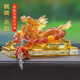 赤槿高級(jí)感麒麟汽車(chē)擺件車(chē)載車(chē)內(nèi)飾品貔貅車(chē)上中控臺(tái)裝飾用品香水座 琉璃麒麟【黃色+小紅瑪瑙】