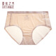 夏.娃.之.秀內(nèi)褲女蕾絲內(nèi)褲舒適夏季薄款束腰提臀收腹透氣三角女士內(nèi)搭內(nèi)褲 杏色 (舒適無痕) 1條 L