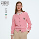 Teenie Weenie小熊針織開(kāi)衫女2025年秋季新款復古絞花多巴胺針織毛衣外套空調衫 淺粉色 M