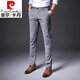 皮爾卡丹（pierre cardin）春秋休閑西褲男士格子休閑褲潮流修身直筒長(cháng)褲商務(wù)西裝褲子男 淺灰格子   春秋款 31 適合體重130斤左右  2尺35