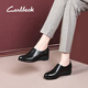 Carl Beck品牌坡跟平底深口單鞋女2024秋季新款舒適圓頭軟底媽媽皮鞋英倫風(fēng) 黑色 34